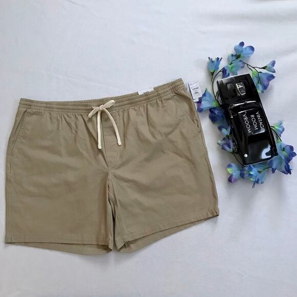Lands' End NWT Khaki Pull On Shorts Men XXL (44-46) - Picture 2 of 9